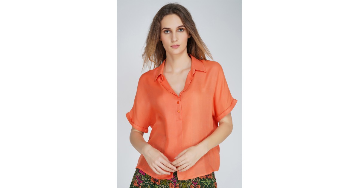Coral Shirt Top - Benares Fashion