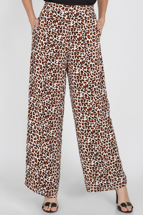 Tom Ford Jacquard-trimmed Leopard-print Silk-blend Satin Wide-leg Pants in  Brown | Lyst UK